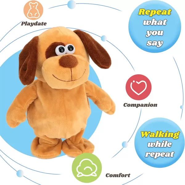 imageHopearl Talking Dog Repeats What You Say Walking Puppy Electric Interactive Animated Toy Speaking Plush Buddy Gifts for Toddlers Birthday 8