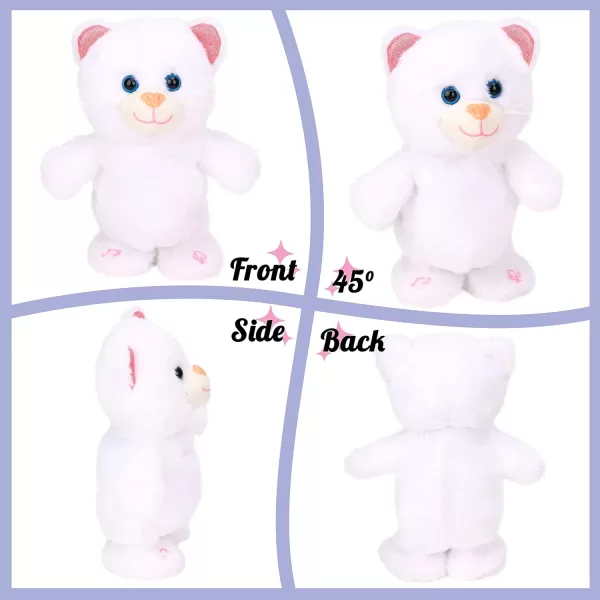 imageHopearl Talking Kitty Singing Cat Repeats What You Say Walking Electric Interactive Animated Toy Speaking Plush Buddy Gifts for Toddlers White 8