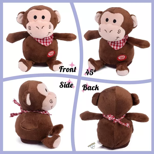 imageHopearl Talking Monkey Repeats What You Say Nodding Electric Interactive Animated Toy Speaking Plush Buddy Birthday Festival for Toddlers 65