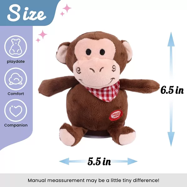 imageHopearl Talking Monkey Repeats What You Say Nodding Electric Interactive Animated Toy Speaking Plush Buddy Birthday Festival for Toddlers 65