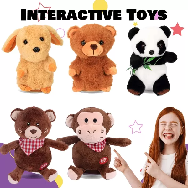 imageHopearl Talking Monkey Repeats What You Say Nodding Electric Interactive Animated Toy Speaking Plush Buddy Birthday Festival for Toddlers 65