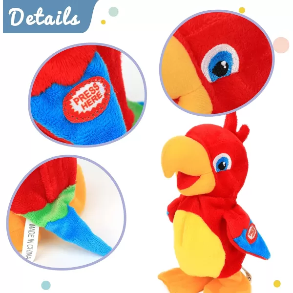 imageHopearl Talking Parrot Repeats What You Say Walking Electric Interactive Animated Toy Speaking Plush Buddy Birthday Festival for Toddlers Birthday 8