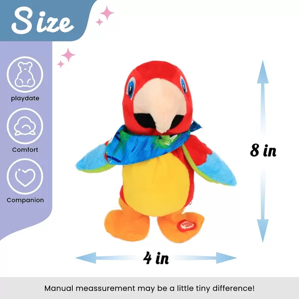 imageHopearl Talking Parrot Repeats What You Say Walking Electric Interactive Animated Toy Speaking Plush Buddy Gifts for Toddlers Birthday Festival Holiday 8