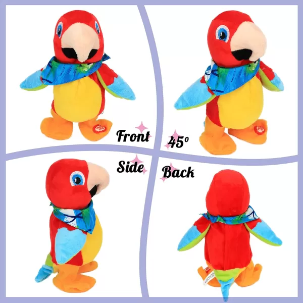 imageHopearl Talking Parrot Repeats What You Say Walking Electric Interactive Animated Toy Speaking Plush Buddy Gifts for Toddlers Birthday Festival Holiday 8