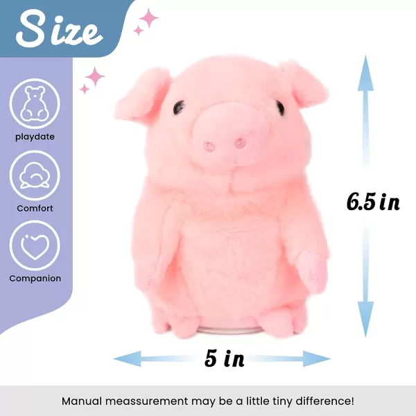 imageHopearl Talking Pig Repeats What You Say Piggy Nodding Electric Interactive Animated Toy Speaking Plush Buddy Gifts for Toddlers Pink 65