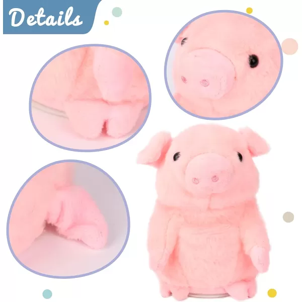 imageHopearl Talking Pig Repeats What You Say Piggy Nodding Electric Interactive Animated Toy Speaking Plush Buddy Gifts for Toddlers Pink 65