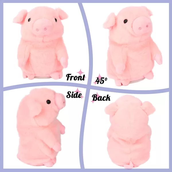 imageHopearl Talking Pig Repeats What You Say Piggy Nodding Electric Interactive Animated Toy Speaking Plush Buddy Gifts for Toddlers Pink 65