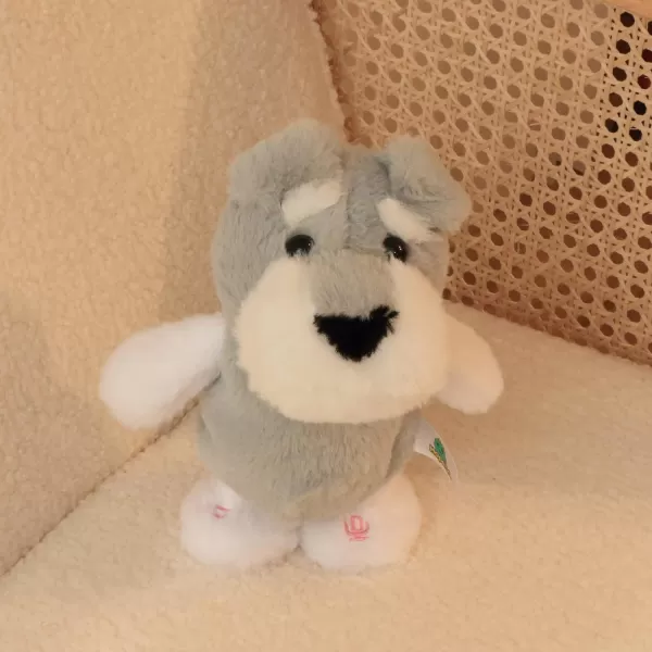 imageHopearl Talking Schnauzer Singing Dog Repeats What You Say Puppy Walking Electric Interactive Animated Toy Speaking Plush Buddy Gifts for Toddlers Gray 8