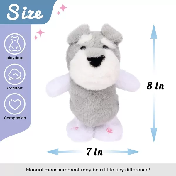 imageHopearl Talking Schnauzer Singing Dog Repeats What You Say Puppy Walking Electric Interactive Animated Toy Speaking Plush Buddy Gifts for Toddlers Gray 8