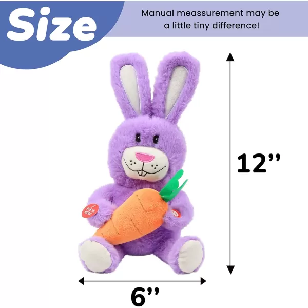 imageHopearl Talking Singing Bunny Repeats What You Say Rabbit Musical Shaking Head Electric Interactive Animated Toy Speaking Plush Buddy Gifts for Toddlers Purple 1505 Bunny