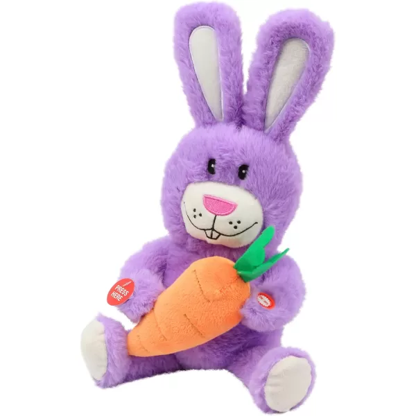 imageHopearl Talking Singing Bunny Repeats What You Say Rabbit Musical Shaking Head Electric Interactive Animated Toy Speaking Plush Buddy Gifts for Toddlers Purple 1505 Bunny