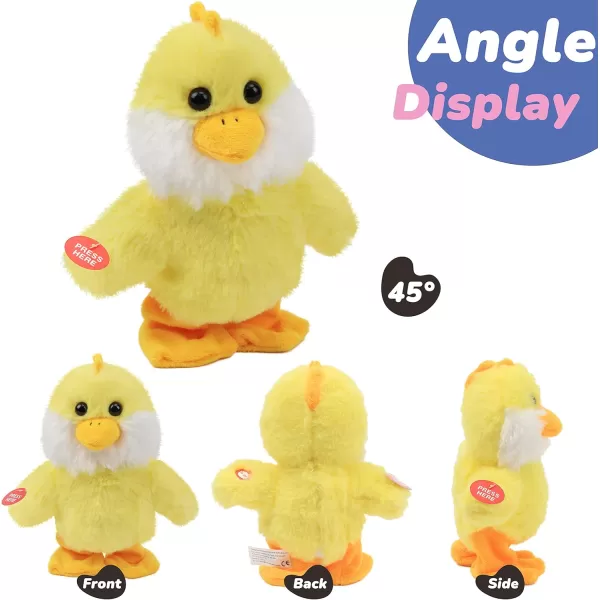 imageHopearl Talking Singing Chick Repeats What You Say Chicken Walking Electric Interactive Animated Toy Speaking Plush Buddy Gift for Toddlers Yellow 85