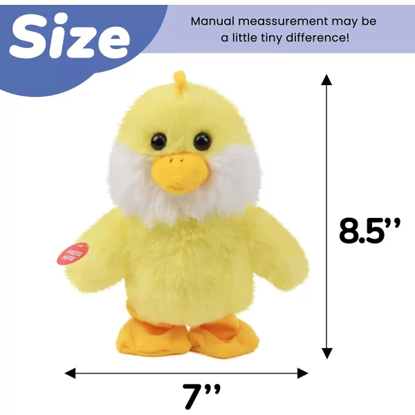 imageHopearl Talking Singing Chick Repeats What You Say Chicken Walking Electric Interactive Animated Toy Speaking Plush Buddy Gift for Toddlers Yellow 85