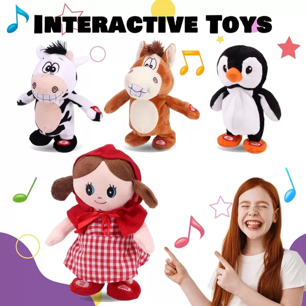 imageHopearl Talking Singing Doll Repeats What You Say Walking Electric Interactive Animated Toy Speaking Plush Buddy Gifts for Toddlers 8