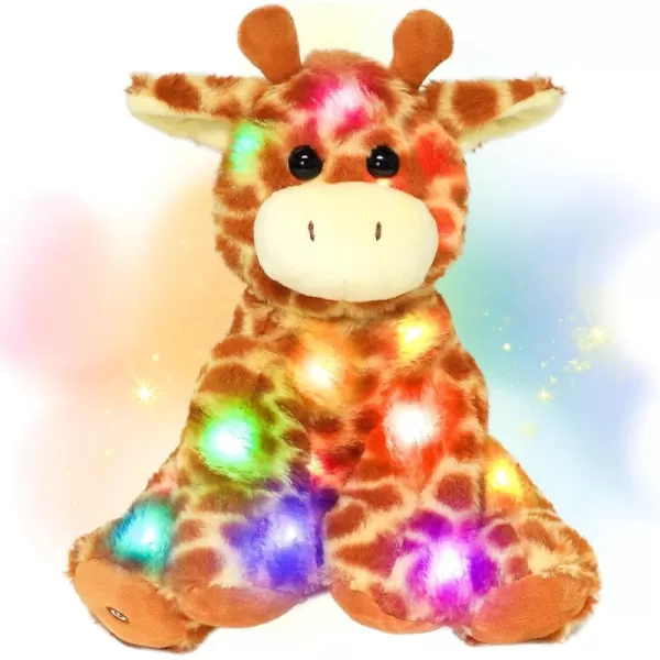 imageHopearl Lighting Up Giraffe Stuffed Animal Floppy LED Plush Toy Night Lights Glow Pillow Birthday Festival for Kids Toddlers Boys Girls Orange 11