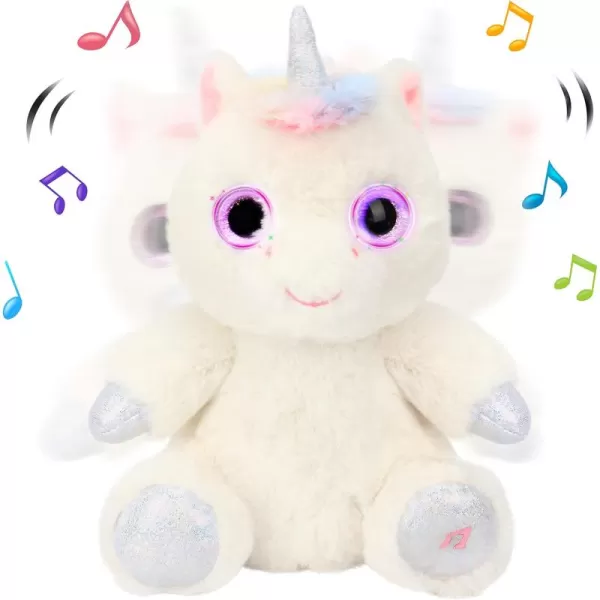 imageHopearl Singing Baby Unicorn with Big Light up Eyes Glowing Shaking Dancing Plush Toy Interactive Stuffed Animal Early Learning Gifts for Toddlers White 8