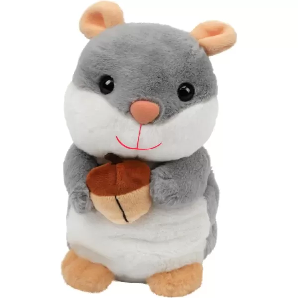 imageHopearl Talking Hamster Repeats What You Say Mouse with Pine Nodding Electric Interactive Animated Toy Speaking Plush Buddy Gifts for Toddlers Gray 7