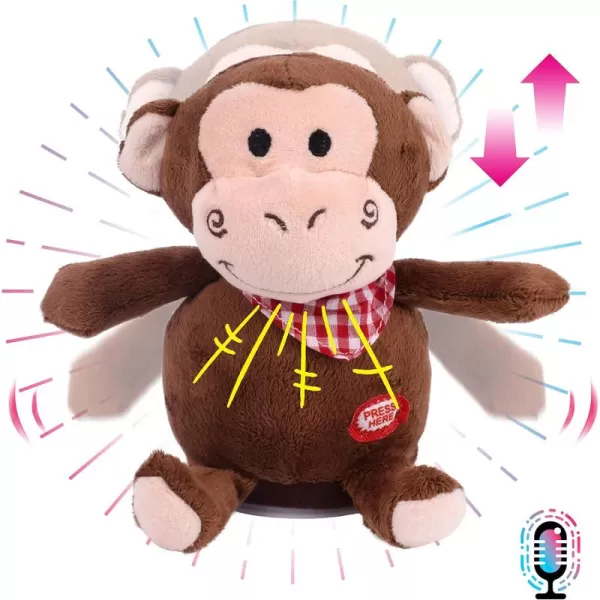 imageHopearl Talking Monkey Repeats What You Say Nodding Electric Interactive Animated Toy Speaking Plush Buddy Birthday Festival for Toddlers 65