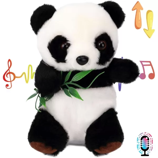 imageHopearl Talking Panda Repeats What You Say Nodding Electric Interactive Animated Toy Speaking Plush Buddy Gifts for Toddlers 7