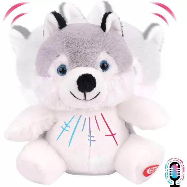 imageHopearl Talking Singing Bunny Repeats What You Say Rabbit Musical Shaking Head Electric Interactive Animated Toy Speaking Plush Buddy Gifts for Toddlers Purple 1503 Husky