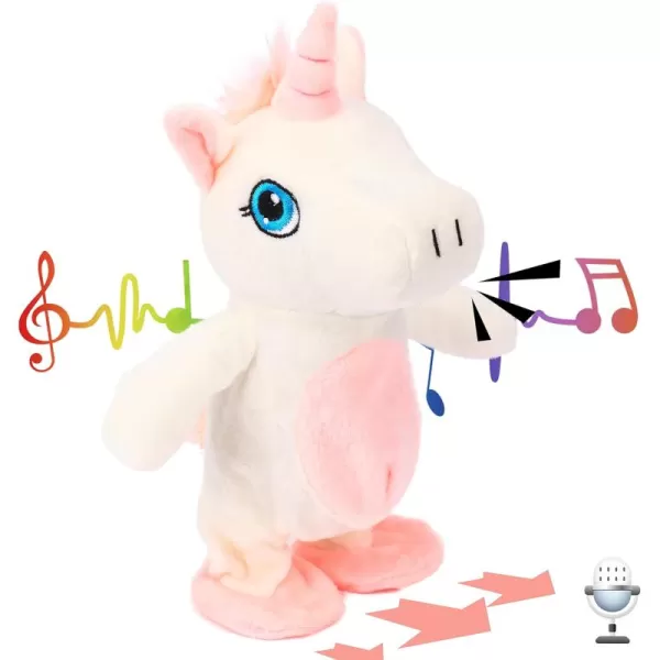 imageHopearl Talking Unicorn Repeats What You Say Walking Electric Interactive Animated Toy Speaking Plush Buddy Gifts for Toddlers Birthday 95