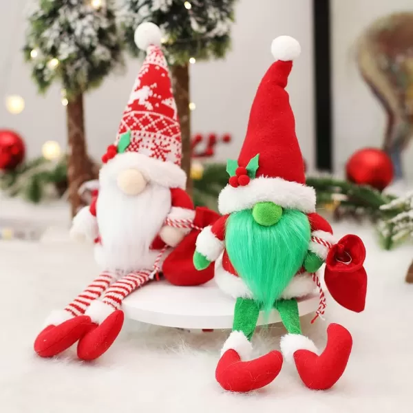 imageHopearl 2 Pcs Handmade Gnome Figurines Plush Swedish Tomte Nisse Christmas Elf Home Desktop Collectible Doll Stuffed Decor Holiday Party Supplies Table Ornament 14