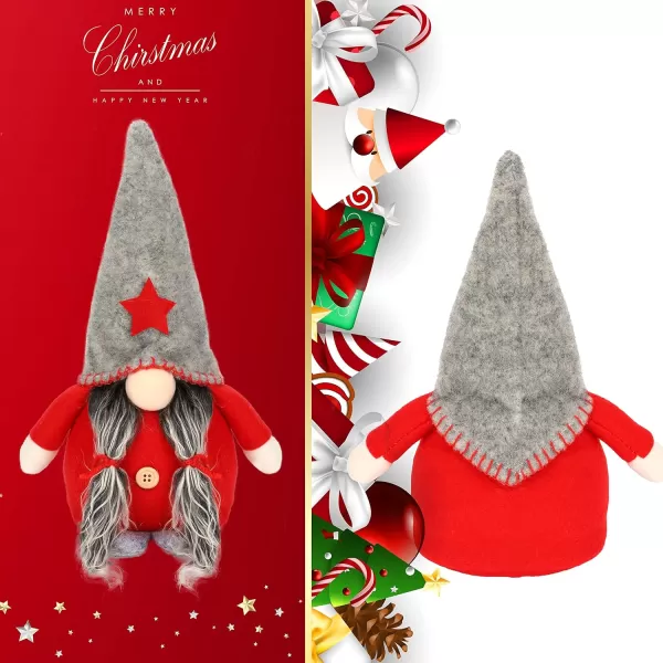 imageHopearl 3 Pcs Christmas Gnomes Set Plush Swedish Tomte Nisse Figurines Handmade Santa Claus Elf Home Desktop Collectible Doll Stuffed Decor Holiday Party Supplies Table Ornament 11