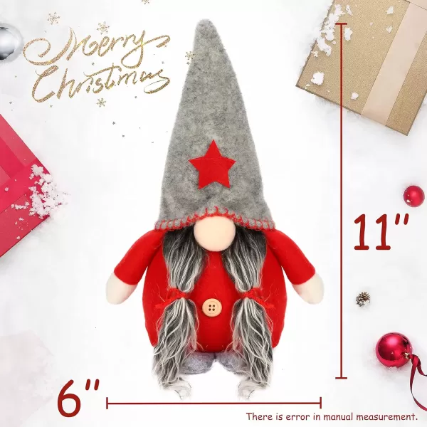 imageHopearl 3 Pcs Christmas Gnomes Set Plush Swedish Tomte Nisse Figurines Handmade Santa Claus Elf Home Desktop Collectible Doll Stuffed Decor Holiday Party Supplies Table Ornament 11