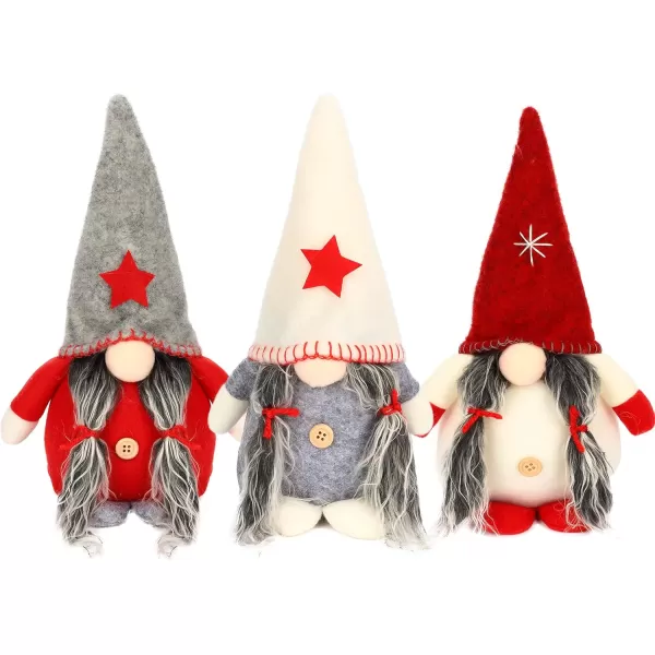 imageHopearl 3 Pcs Christmas Gnomes Set Plush Swedish Tomte Nisse Figurines Handmade Santa Claus Elf Home Desktop Collectible Doll Stuffed Decor Holiday Party Supplies Table Ornament 11