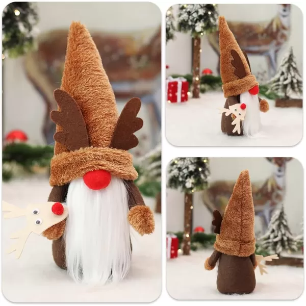 imageHopearl 3 Pcs Handmade Gnome Figurines Plush Swedish Tomte Nisse Elf Christmas Father Christmas Snowman Reindeer Home Desktop Collectible Doll Stuffed Decor Holiday Party Supplies Table Ornament 13