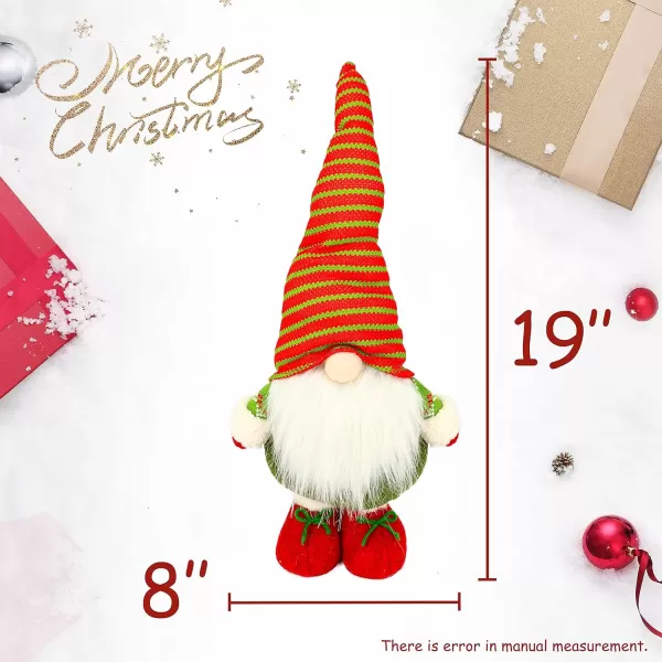 imageHopearl Christmas Gnome Figurines Plush Swedish Tomte Nisse Handmade Elf Santa Claus Home Desktop Collectible Doll Stuffed Decor Holiday Party Supplies Table Ornament Red 19