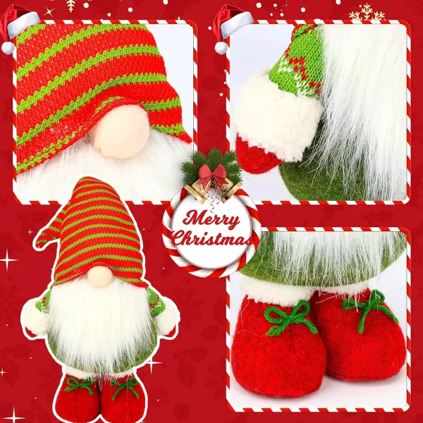 imageHopearl Christmas Gnome Figurines Plush Swedish Tomte Nisse Handmade Elf Santa Claus Home Desktop Collectible Doll Stuffed Decor Holiday Party Supplies Table Ornament Red 19