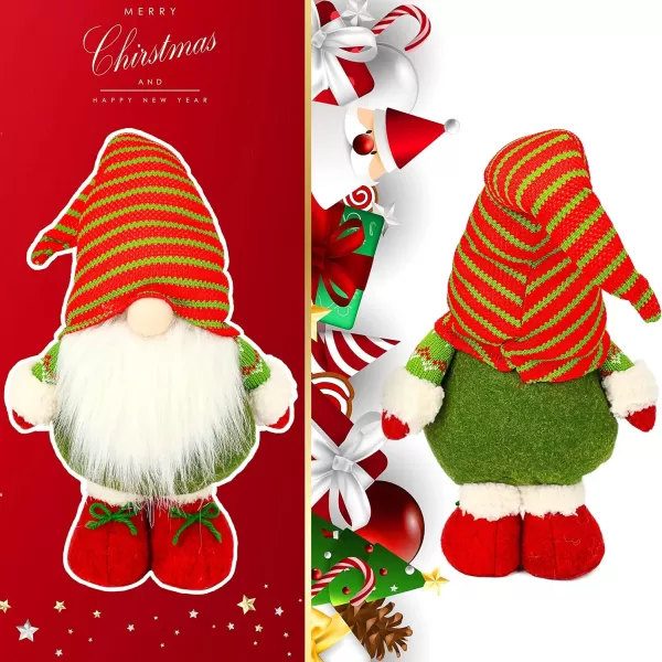 imageHopearl Christmas Gnome Figurines Plush Swedish Tomte Nisse Handmade Elf Santa Claus Home Desktop Collectible Doll Stuffed Decor Holiday Party Supplies Table Ornament Red 19