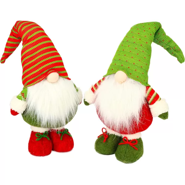 imageHopearl Christmas Gnome Figurines Plush Swedish Tomte Nisse Handmade Elf Santa Claus Home Desktop Collectible Doll Stuffed Decor Holiday Party Supplies Table Ornament Red 19