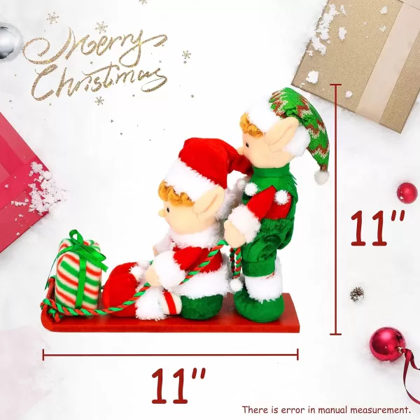 imageHopearl Christmas Sled Elf Figurines Home Collectible Elf Doll Decoration Winter Holiday Xmas Party Supplies Ornament 11