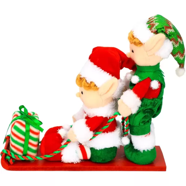 imageHopearl Christmas Sled Elf Figurines Home Collectible Elf Doll Decoration Winter Holiday Xmas Party Supplies Ornament 11