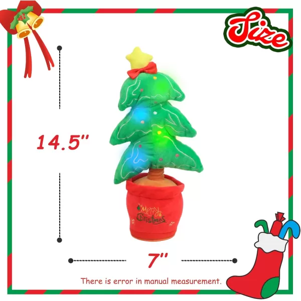 imageHopearl Glowing Dancing Christmas Tree Toy Repeats What You Say Talking Xmas Tree Toy Wriggle Singing Mimicking Twisting Light Up Interactive Animated Toy Speaking Gifts for Kids Green 13