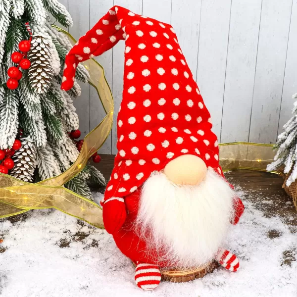 imageHopearl Large Christmas Gnome Figurines Plush Swedish Tomte Nisse Handmade Elf Santa Claus Home Desktop Collectible Doll Stuffed Decor Holiday Party Supplies Table Ornament Red 21