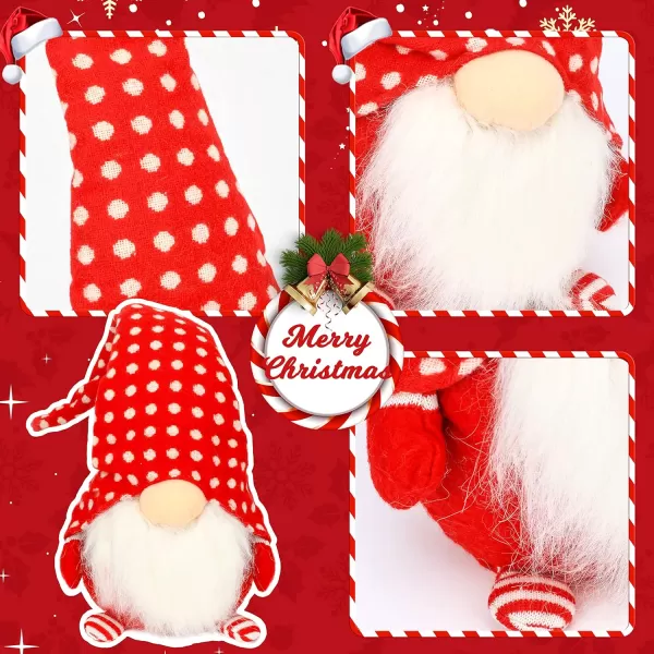 imageHopearl Large Christmas Gnome Figurines Plush Swedish Tomte Nisse Handmade Elf Santa Claus Home Desktop Collectible Doll Stuffed Decor Holiday Party Supplies Table Ornament Red 21