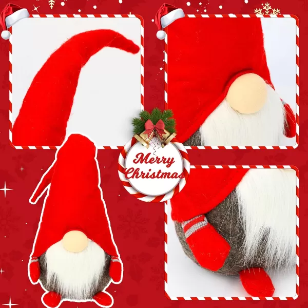 imageHopearl Large Handmade Gnome Figurines Plush Swedish Tomte Nisse Christmas Santa Claus Elf Home Desktop Collectible Doll Stuffed Decor Holiday Party Supplies Table Ornament Red 21