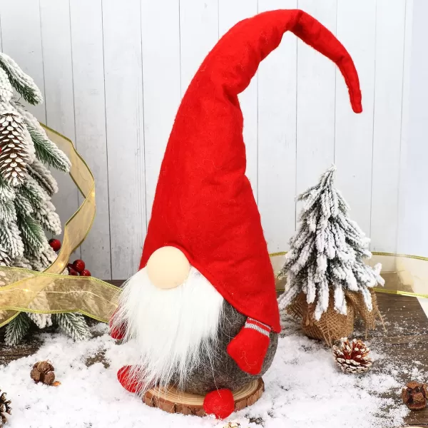 imageHopearl Large Handmade Gnome Figurines Plush Swedish Tomte Nisse Christmas Santa Claus Elf Home Desktop Collectible Doll Stuffed Decor Holiday Party Supplies Table Ornament Red 21