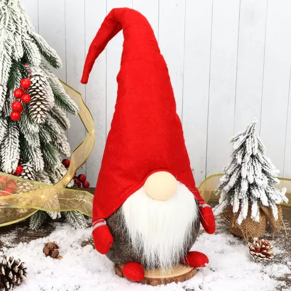 imageHopearl Large Handmade Gnome Figurines Plush Swedish Tomte Nisse Christmas Santa Claus Elf Home Desktop Collectible Doll Stuffed Decor Holiday Party Supplies Table Ornament Red 21