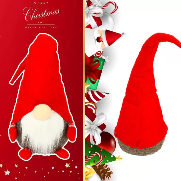 imageHopearl Large Handmade Gnome Figurines Plush Swedish Tomte Nisse Christmas Santa Claus Elf Home Desktop Collectible Doll Stuffed Decor Holiday Party Supplies Table Ornament Red 21