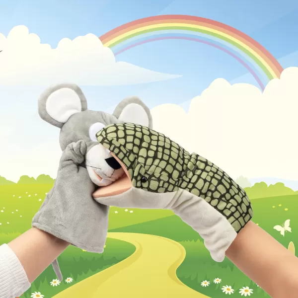 imageHopearl Plush Mouse Hand Puppet with Open Movable Mouth for Imaginative Play Role Play Interactive Toy for Storytelling Teaching Puppet Theater Gifts for Kids Boys Girls Gray 11