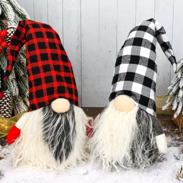 imageHopearl 2 Pcs Christmas Gnomes Set Plush Swedish Tomte Nisse Figurines Handmade Santa Claus Elf Home Desktop Collectible Doll Stuffed Decor Holiday Party Supplies Table Ornament 18