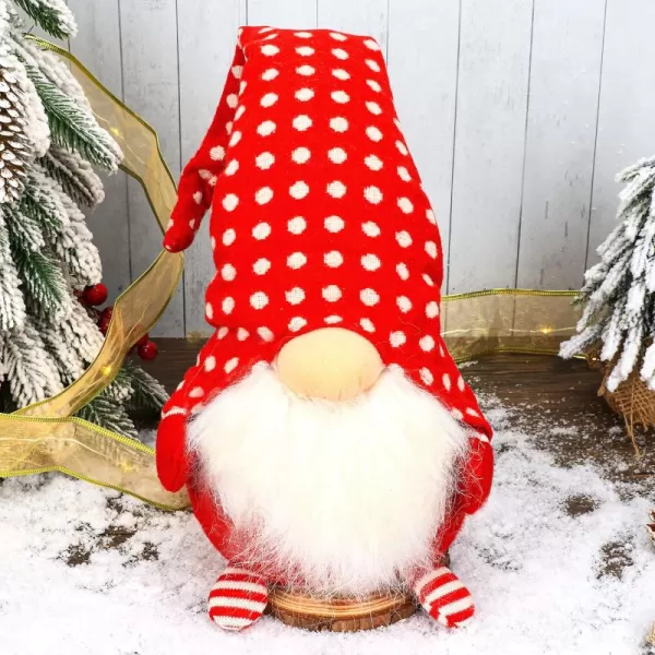 imageHopearl Large Christmas Gnome Figurines Plush Swedish Tomte Nisse Handmade Elf Santa Claus Home Desktop Collectible Doll Stuffed Decor Holiday Party Supplies Table Ornament Red 21