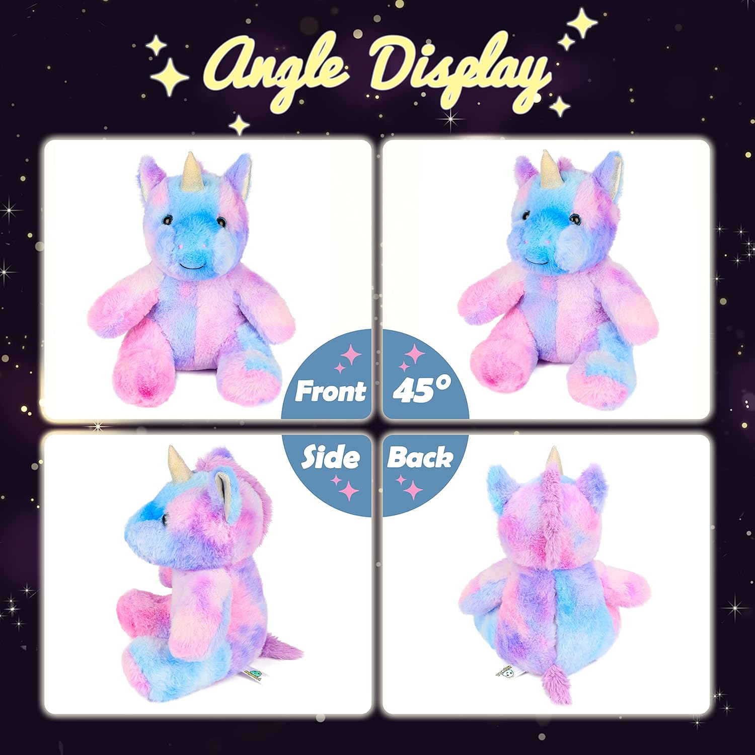 imageHopearl Colorful LED Plush Unicorn Lighting Up Stuffed Animal Floppy Night Lights Glow in The Dark Birthday Festival for Kids Toddler Girls Rainbow 115