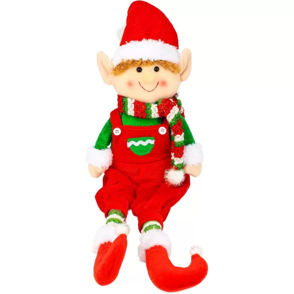 imageHopearl Adorable Christmas Boy Elf Stuffed Doll Santa Helper Figurines for Holiday Handmade Plush Characters Fun Decorations Toys for Kids Party Favors Red 23