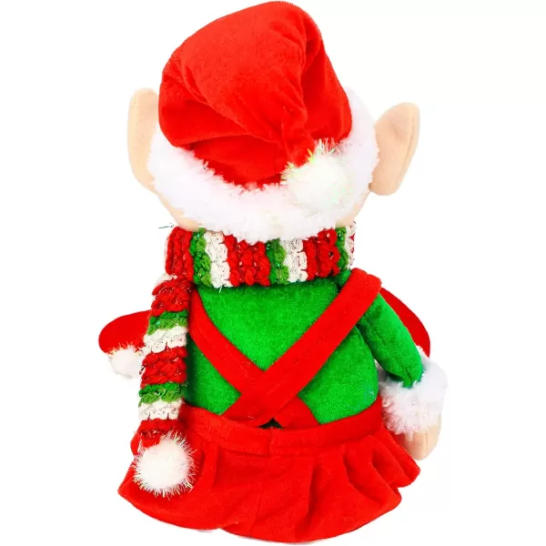 imageHopearl Adorable Christmas Boy Elf Stuffed Doll Santa Helper Figurines for Holiday Handmade Plush Characters Fun Decorations Toys for Kids Party Favors Red 23