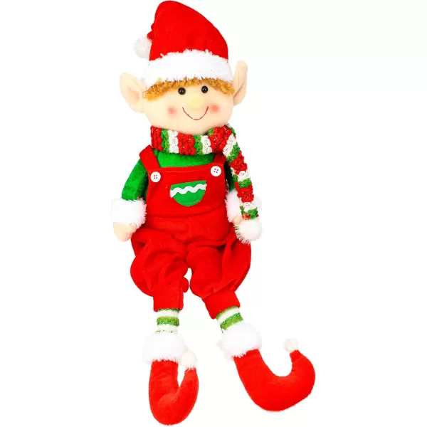 imageHopearl Adorable Christmas Boy Elf Stuffed Doll Santa Helper Figurines for Holiday Handmade Plush Characters Fun Decorations Toys for Kids Party Favors Red 23